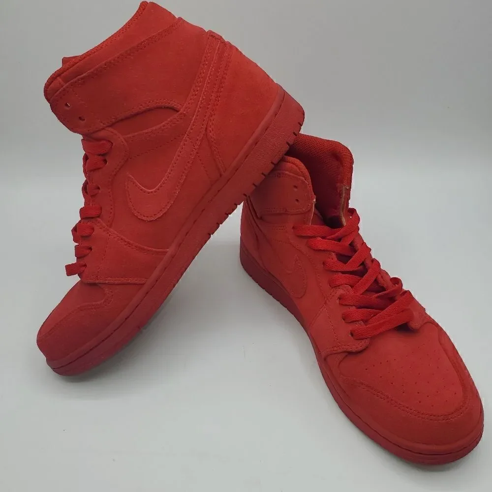 NIKE AIR JORDAN 1 2016 RETRO HIGH TRIPLE GYM RED SUEDE [332550-603] Size 8